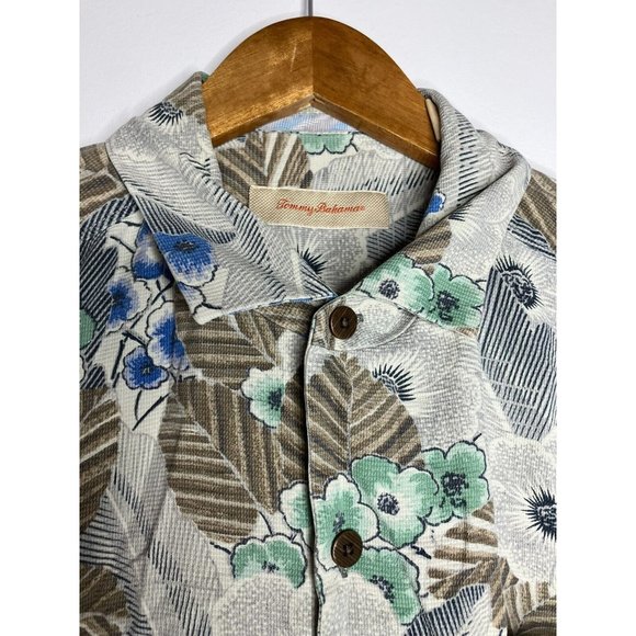 Tommy Bahama Men's Large Short Sleeve Button 100% Silk Shirt - Picture 5 of 9